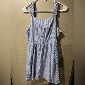 Blue and White Striped Dress